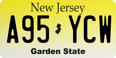 NJ license plate A95YCW