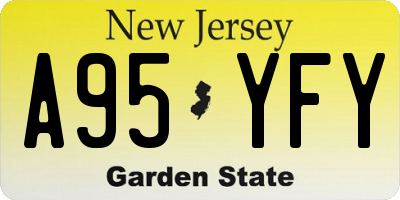 NJ license plate A95YFY