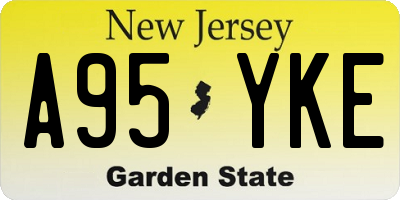 NJ license plate A95YKE