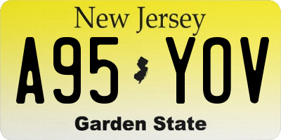 NJ license plate A95YOV