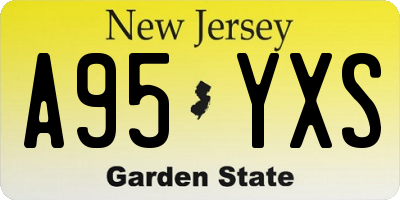 NJ license plate A95YXS