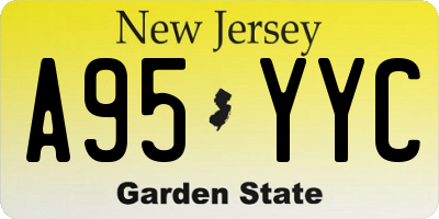 NJ license plate A95YYC