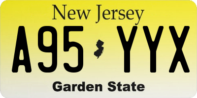 NJ license plate A95YYX