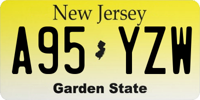 NJ license plate A95YZW