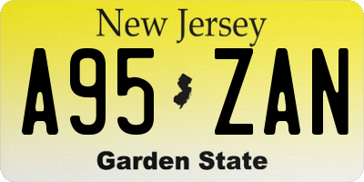 NJ license plate A95ZAN