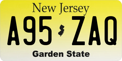 NJ license plate A95ZAQ