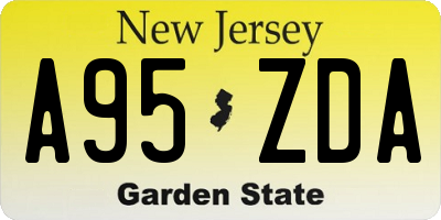NJ license plate A95ZDA