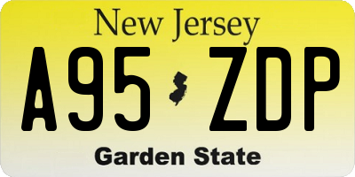 NJ license plate A95ZDP