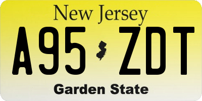 NJ license plate A95ZDT