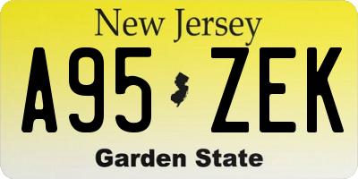 NJ license plate A95ZEK