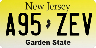 NJ license plate A95ZEV