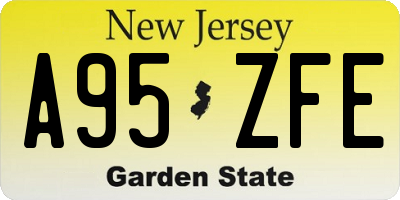 NJ license plate A95ZFE