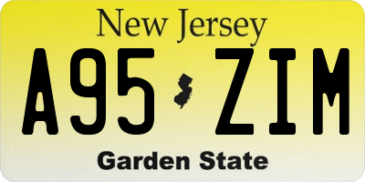 NJ license plate A95ZIM