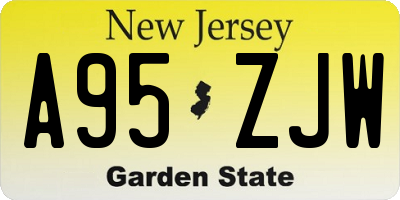 NJ license plate A95ZJW