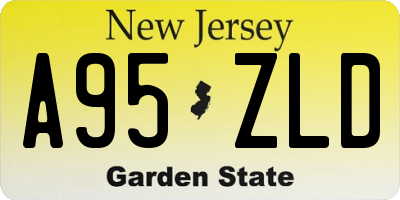 NJ license plate A95ZLD