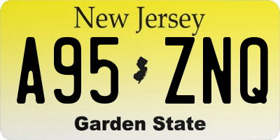 NJ license plate A95ZNQ