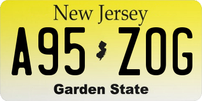 NJ license plate A95ZOG