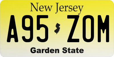 NJ license plate A95ZOM