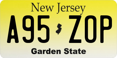 NJ license plate A95ZOP