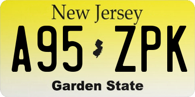 NJ license plate A95ZPK
