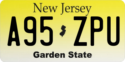 NJ license plate A95ZPU