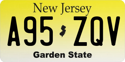 NJ license plate A95ZQV
