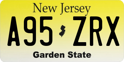 NJ license plate A95ZRX