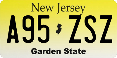 NJ license plate A95ZSZ