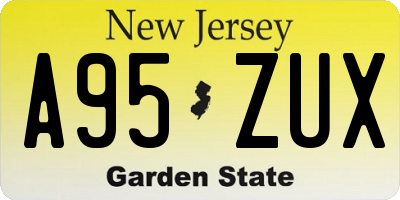 NJ license plate A95ZUX