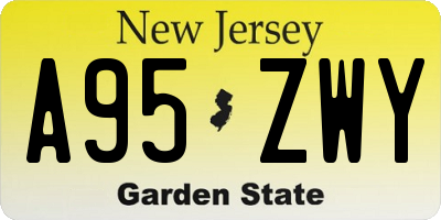 NJ license plate A95ZWY