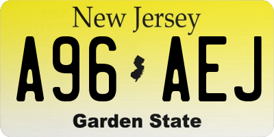 NJ license plate A96AEJ