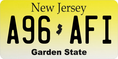 NJ license plate A96AFI