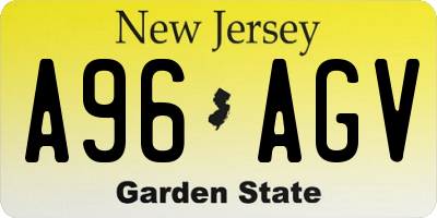 NJ license plate A96AGV