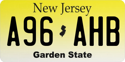 NJ license plate A96AHB