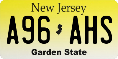 NJ license plate A96AHS
