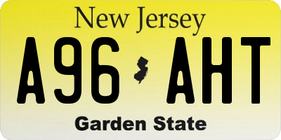 NJ license plate A96AHT