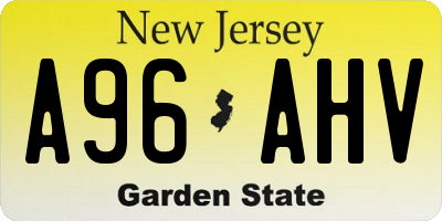 NJ license plate A96AHV