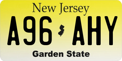 NJ license plate A96AHY