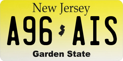 NJ license plate A96AIS