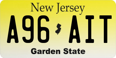 NJ license plate A96AIT