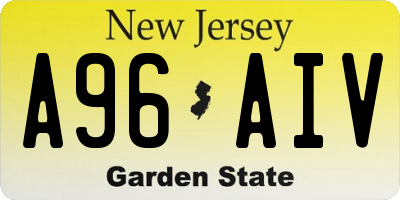 NJ license plate A96AIV