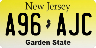 NJ license plate A96AJC