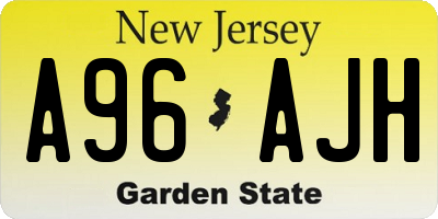 NJ license plate A96AJH