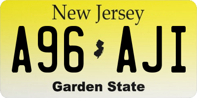 NJ license plate A96AJI