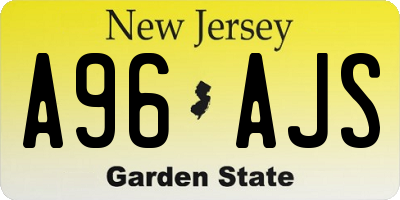 NJ license plate A96AJS