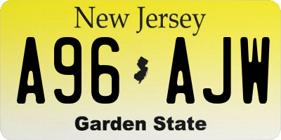NJ license plate A96AJW
