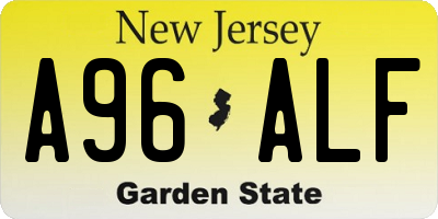NJ license plate A96ALF