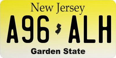 NJ license plate A96ALH
