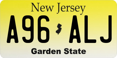 NJ license plate A96ALJ