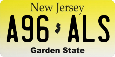 NJ license plate A96ALS